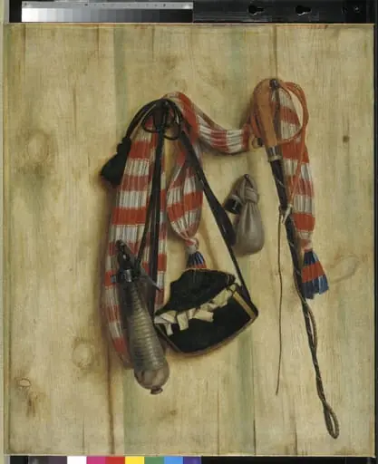 Trompe l'Oeil with Riding Whip and Letter Bag, by Unknown