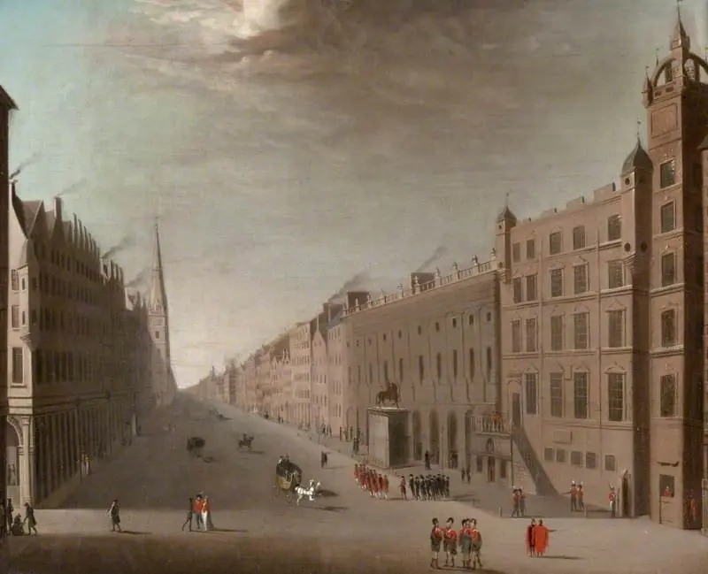 Trongate, Glasgow, Looking West from Glasgow Cross (after the Foulis Academy), by Unknown