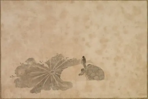 Turtle in a Lotus Pond, by Unknown