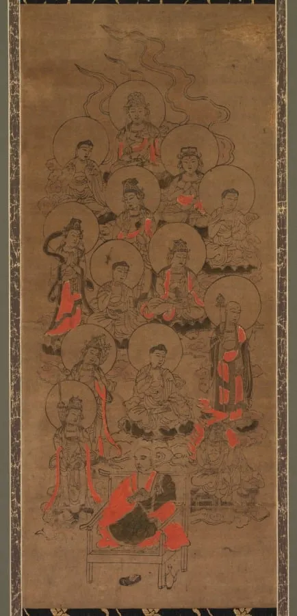 Twelve Buddhas and Kobo Daishi (Jusanbutsu), by Unknown, 1604
