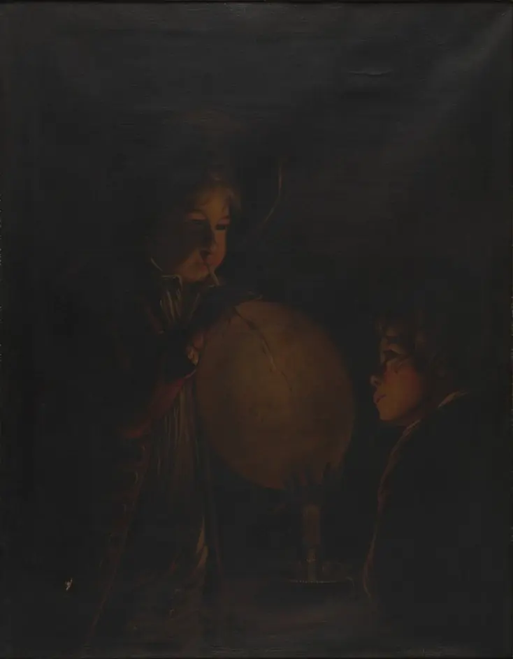 Two Boys with a Bladder: Candlelight Effect, by Unknown