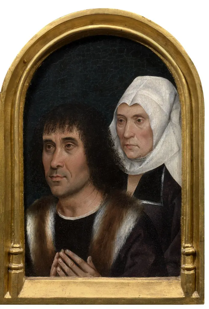 Two donors (interior right wing), by Unknown