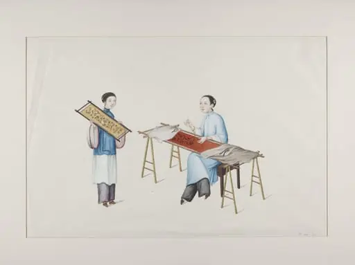 Two Female Embroiderers, by Unknown