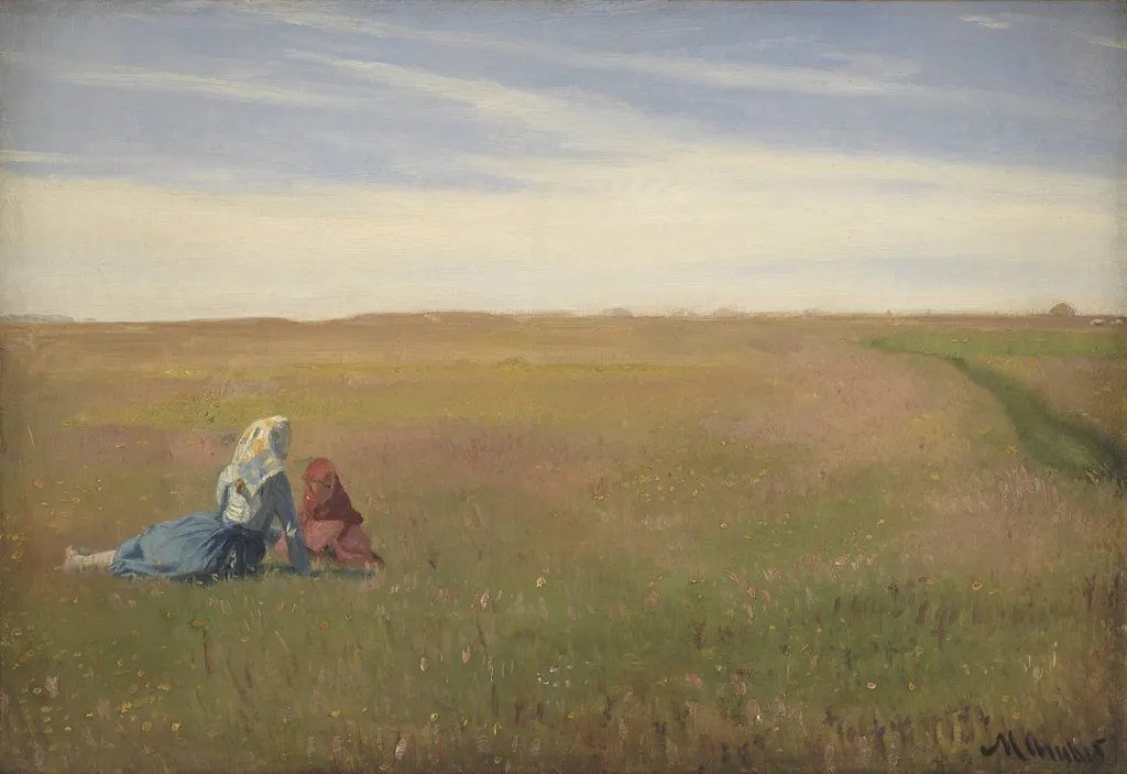 Two Girls in a Field. A Summer’s Day, by Unknown, 1850