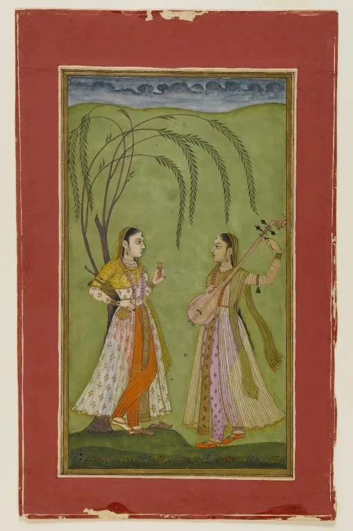 Two Ladies in a Landscape, by Unknown, unspecified, 1723