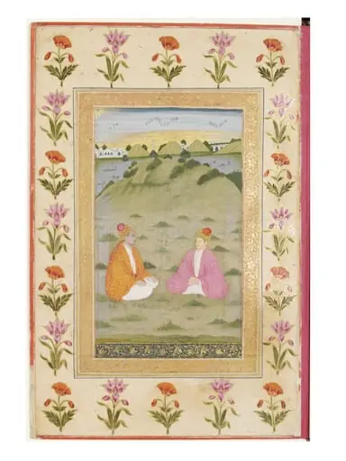 two men seated in a landscape, by Unknown