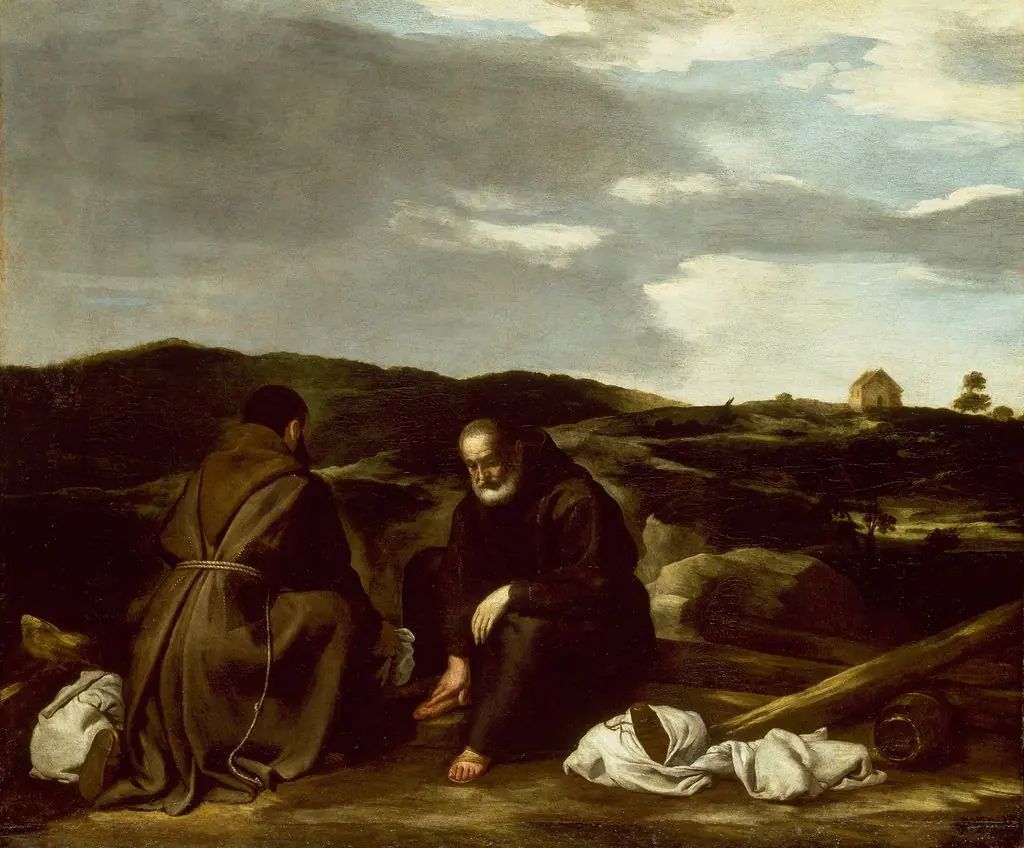 Two Monks in a Landscape, by Unknown