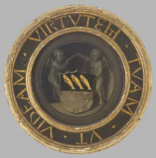 Two Putti Holding a Shield, by Unknown, 1510