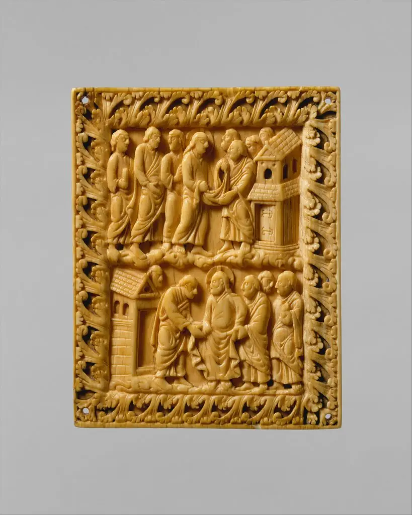 Two Scenes of Christ and the Apostles, by Unknown, 850