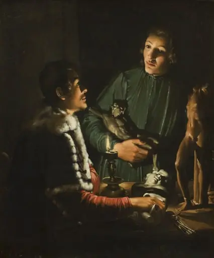 Two Sculptors at Night in Rome. Double Portrait of Francois Duquesnoy and Georg Petel, by Unknown