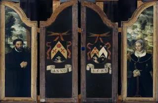 Two Wings of a Triptych with the Portraits of Julien de Brouckere and his Wife Elisabeth Canneel, by Unknown, 1592