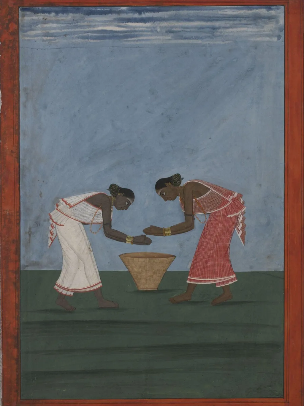 Two women dancing and clapping, by Unknown, paint, 1770