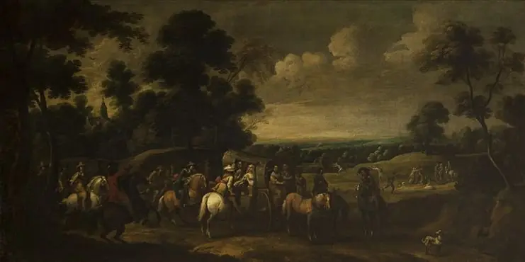 Überfall auf einen Reisewagen, by Unknown