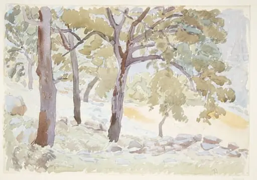 Udkanten af en skov, by Unknown