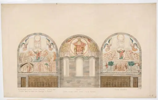 Udkast til freskerne i Viborg Domkirke. Koret, by Unknown