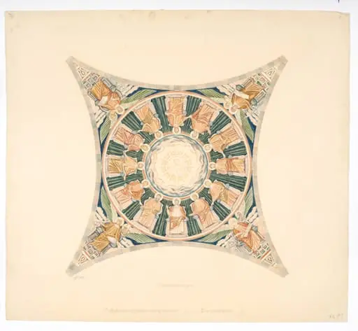 Udkast til freskerne i Viborg Domkirke. Midterhvælvingen, by Unknown