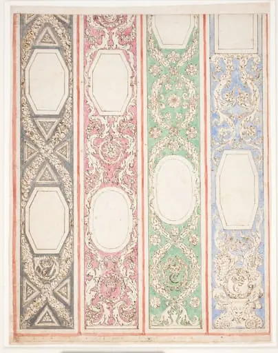 Udkast til stukdekoration i gangen i audienshuset, Frederiksborg, by Unknown