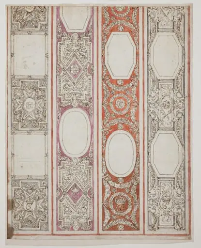Udkast til stukdekoration i gangen til audienshuset paa Frederiksborg, by Unknown