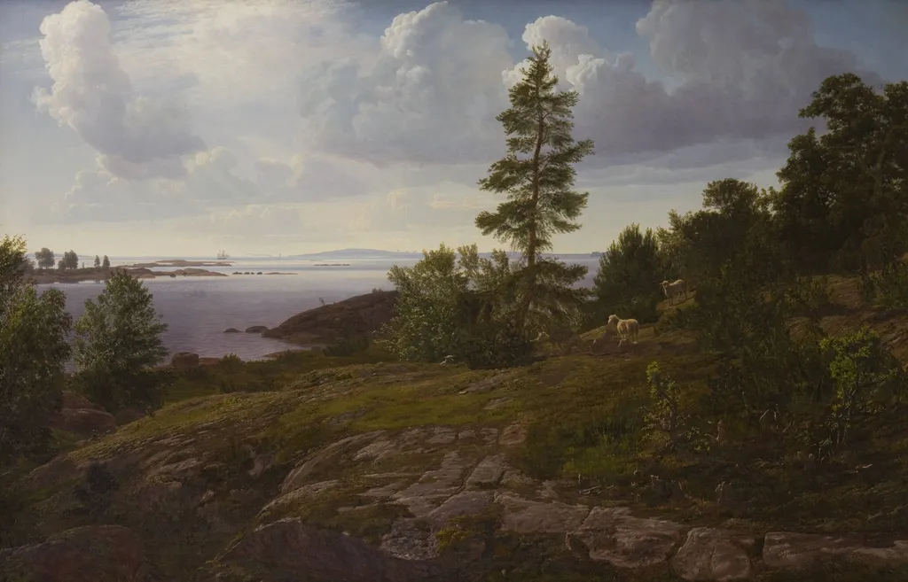 Udsigt over skærgården ved Elleholm i Blekinge, by Unknown, 1854