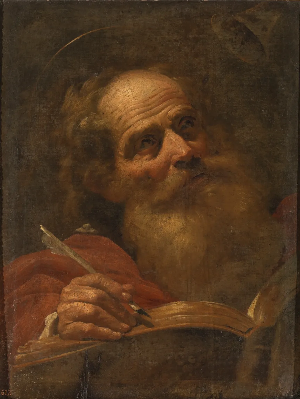 Un evangelista, by Unknown, oil, 1601