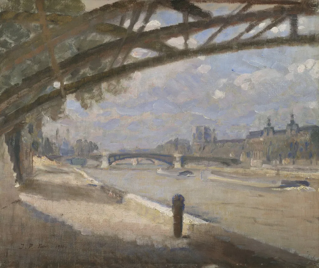 Under the Pont des Arts, Paris. Noon, by Unknown, 1910