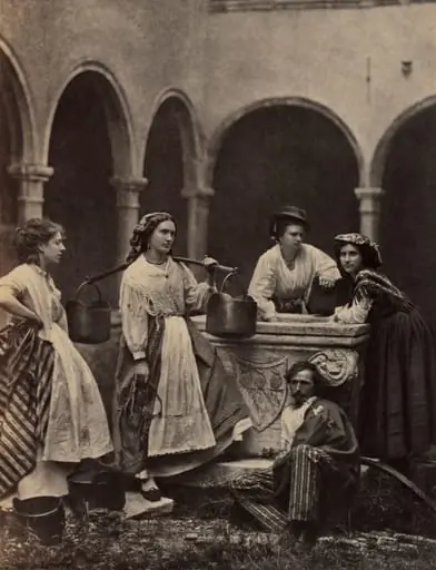 Untitled (Genre scene with four women and a man), by Unknown