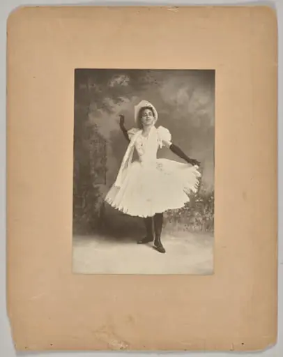 Untitled (man posing as a ballerina), by Unknown