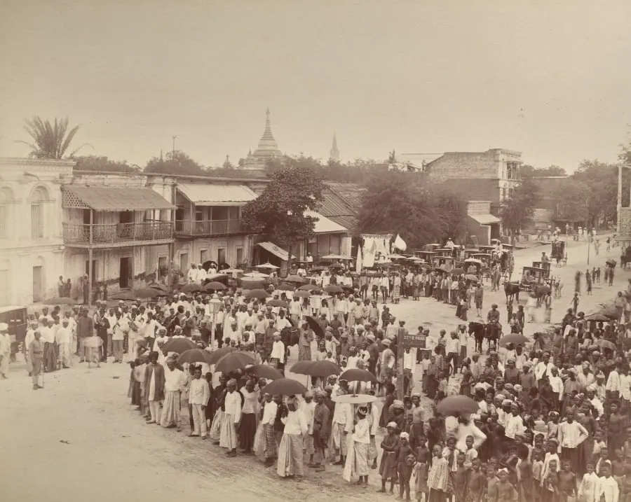 Untitled (procession or crowd) (verso), by Unknown, 1880