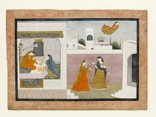 Usha viewing the portrait of Aniruddha, by Unknown