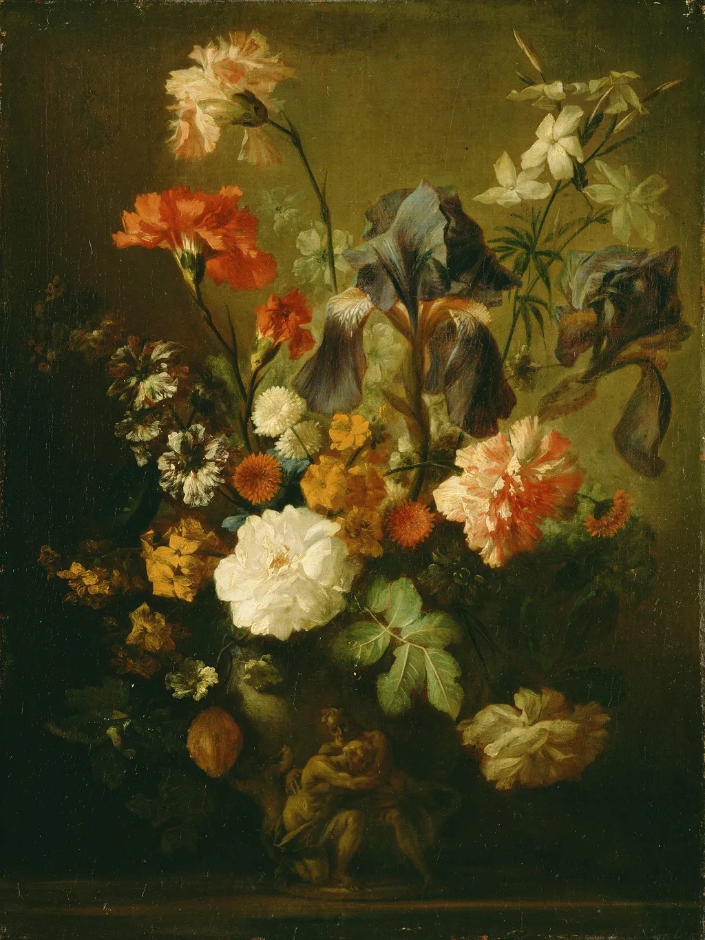 Vase of Flowers, by Unknown, oil, 1750