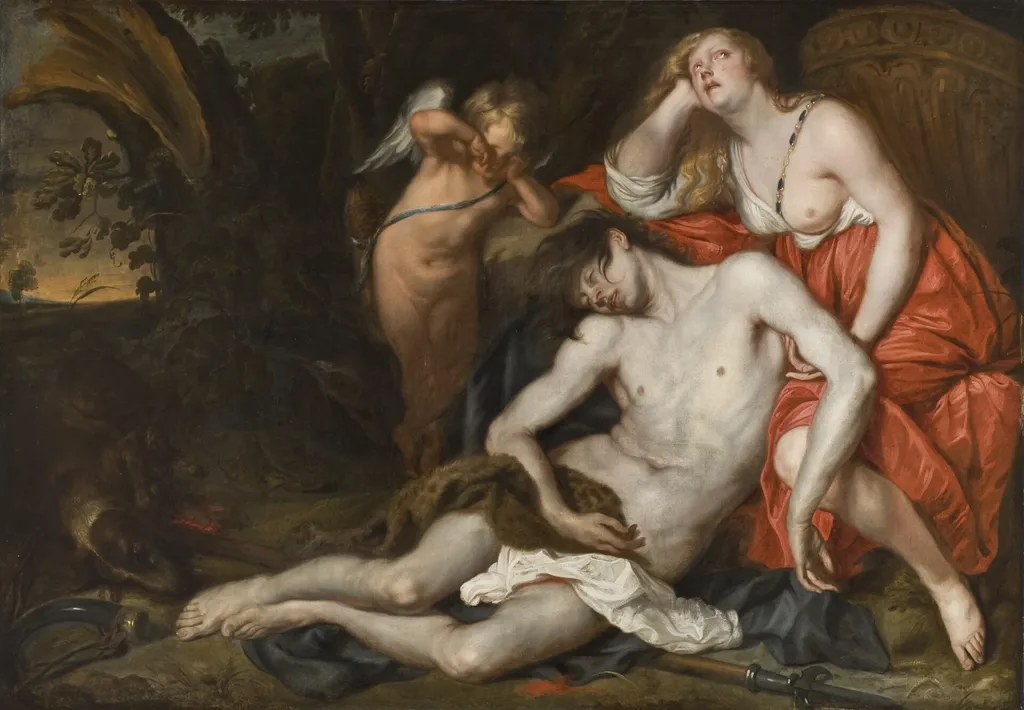 Venus Bewailing the Death of Adonis, by Unknown, oil