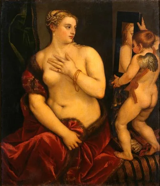 Venus looking in the mirror by Unknown