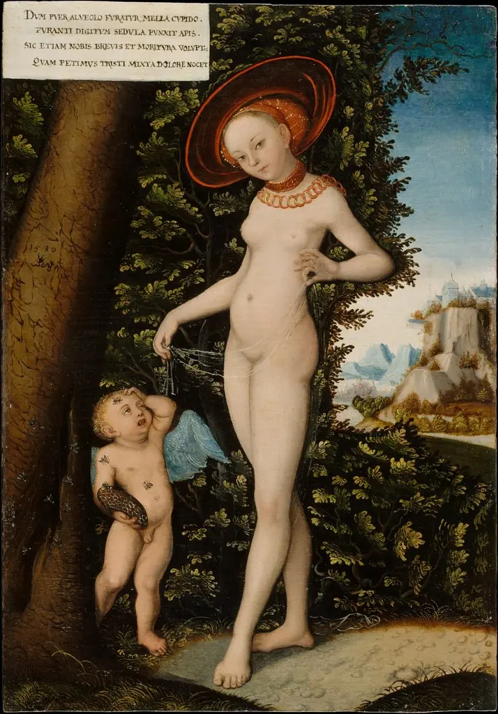 Venus with Cupid the Honey Thief, by Unknown