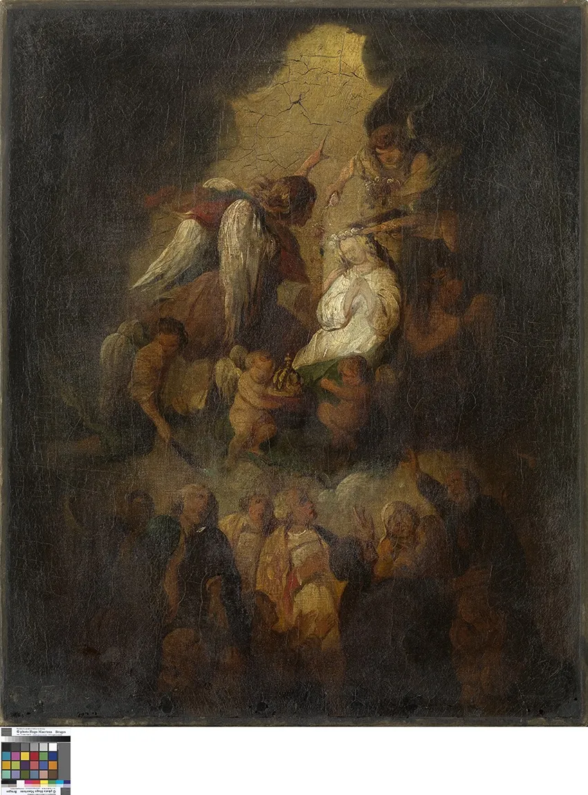 Verheerlijking van een vrouwelijke heilige, by Unknown, oil, 1701