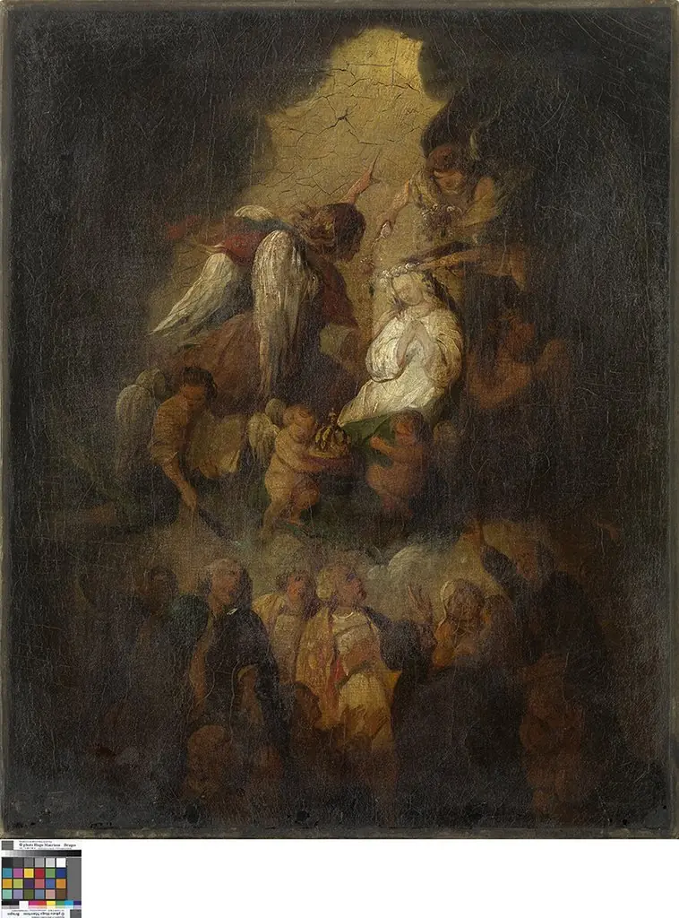 Verheerlijking van een vrouwelijke heilige, by Unknown