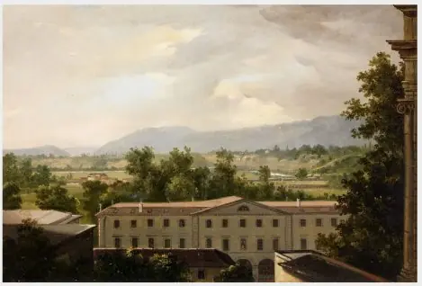 View across Rooftops, by Unknown