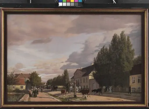 View of a Street in Østerbro outside Copenhagen. Morning Light, by Unknown