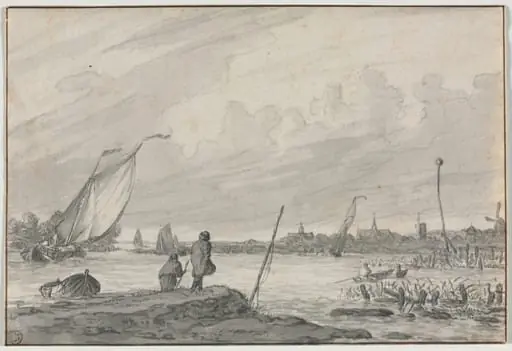View of Alkmaar with Boats, by Unknown