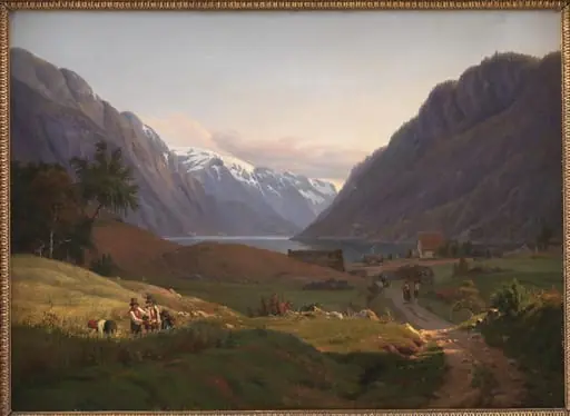 View of Odda at the Sør Fjord in Hardanger, Norway. Morning Light, by Unknown