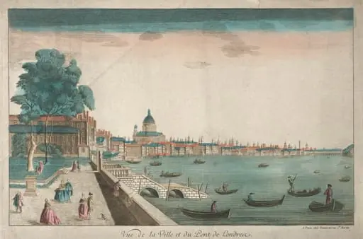 View of the City and London Bridge, by Unknown
