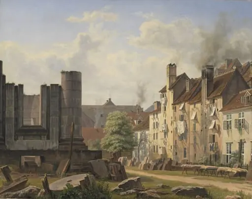 View of the Marble Square with the Ruins of the Uncompleted Frederik's Church, by Unknown