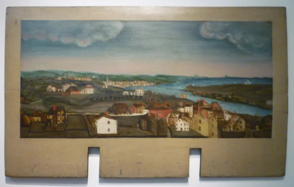 View of the Northfields (North Salem) and Beverly, by Unknown, oil, 1800