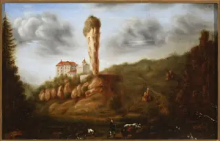 View of the Pieskowa Skała Castle – Ojców, by Unknown, 1840
