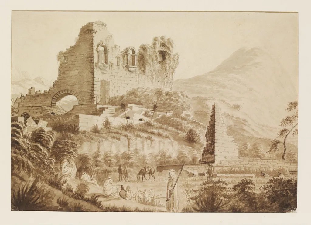 Villa Sevillana on the Road from Bona to Constantine, by Unknown, watercolor, 1810
