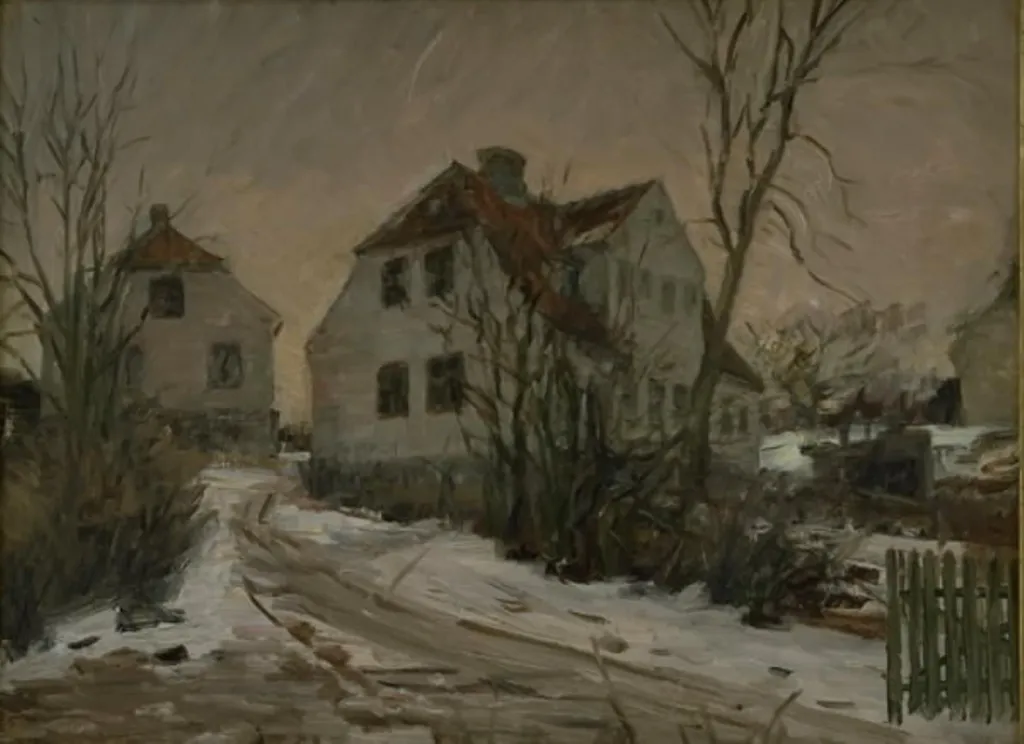 Vinterdag i Lyngby, by Unknown, 1904