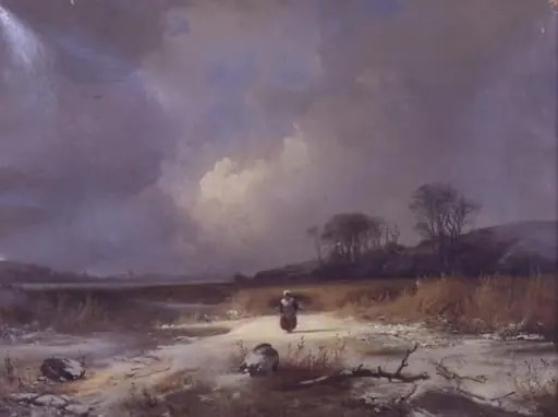 Vinterlandskab, by Unknown