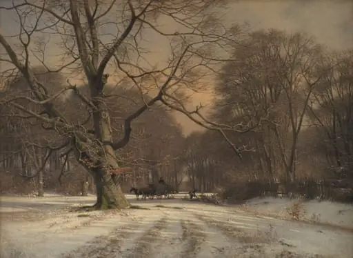 Vinterlandskab. Motiv fra Jægersborg Dyrehave, by Unknown