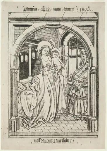 Virgin and Child, Abbot Ludwig Kneeling, by Unknown