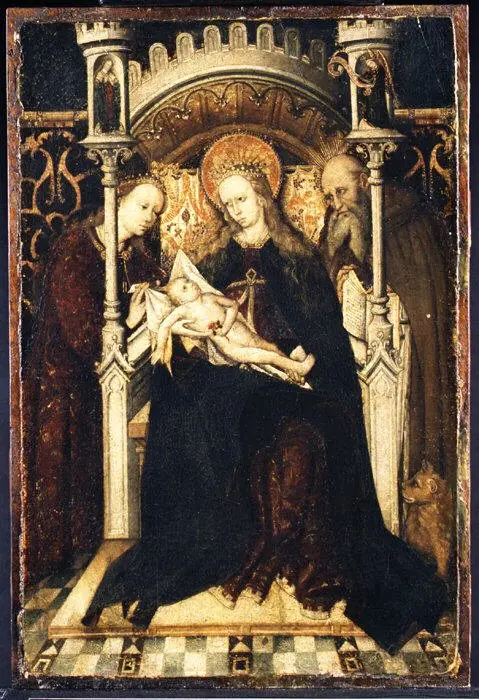 Virgin and Child Enthroned with Saints Catherine and Jerome, by Unknown, 1500