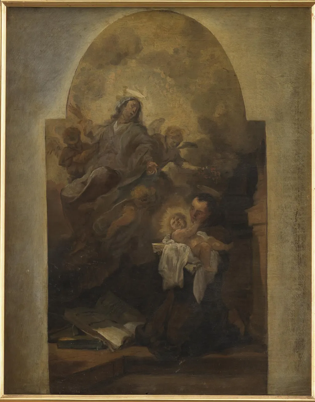 Virgin and Child with Saint Francis, by Unknown, 1650
